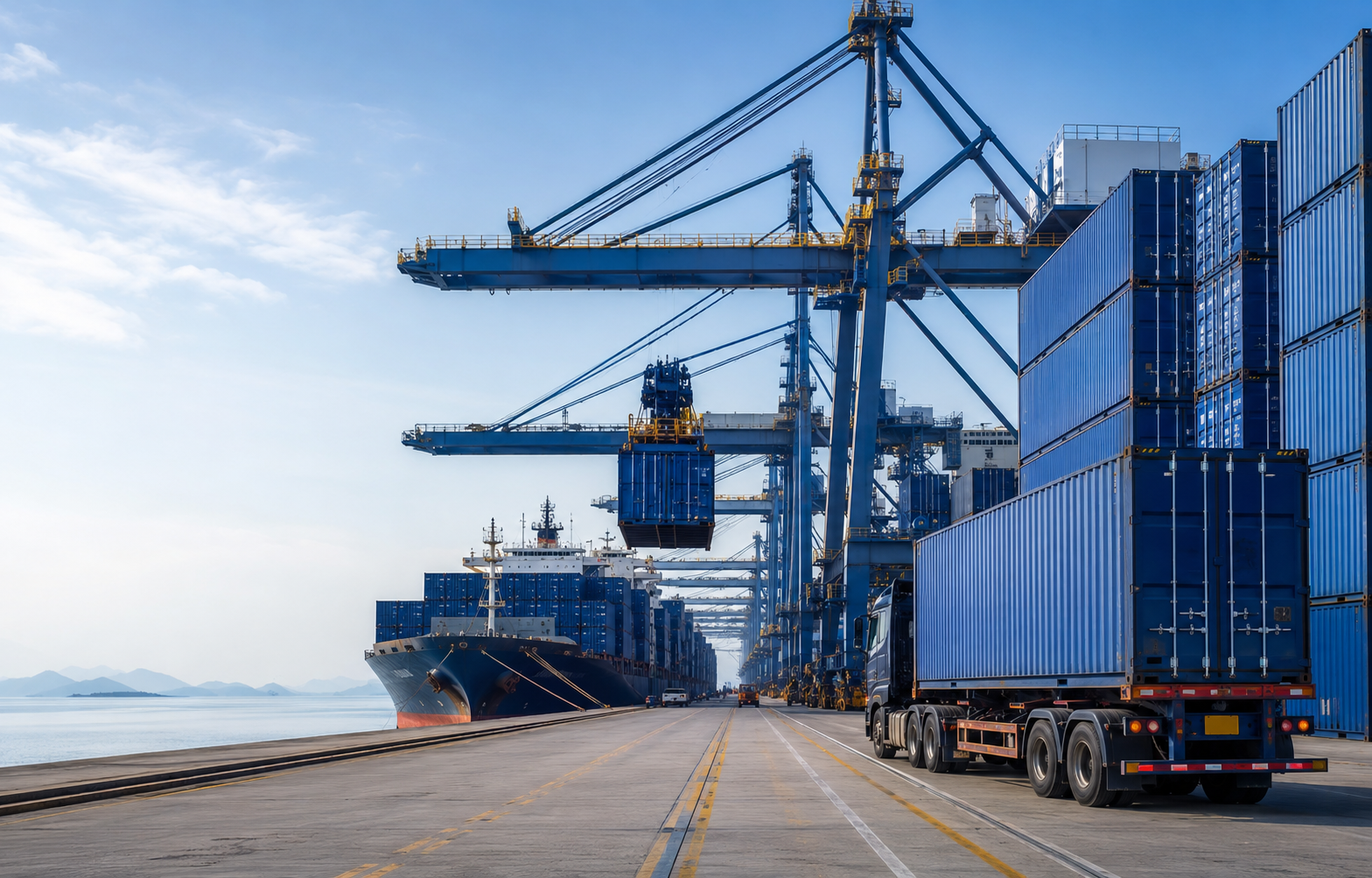 Contenedores preparados para transporte marítimo internacional
